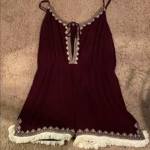 Burgundy Romper